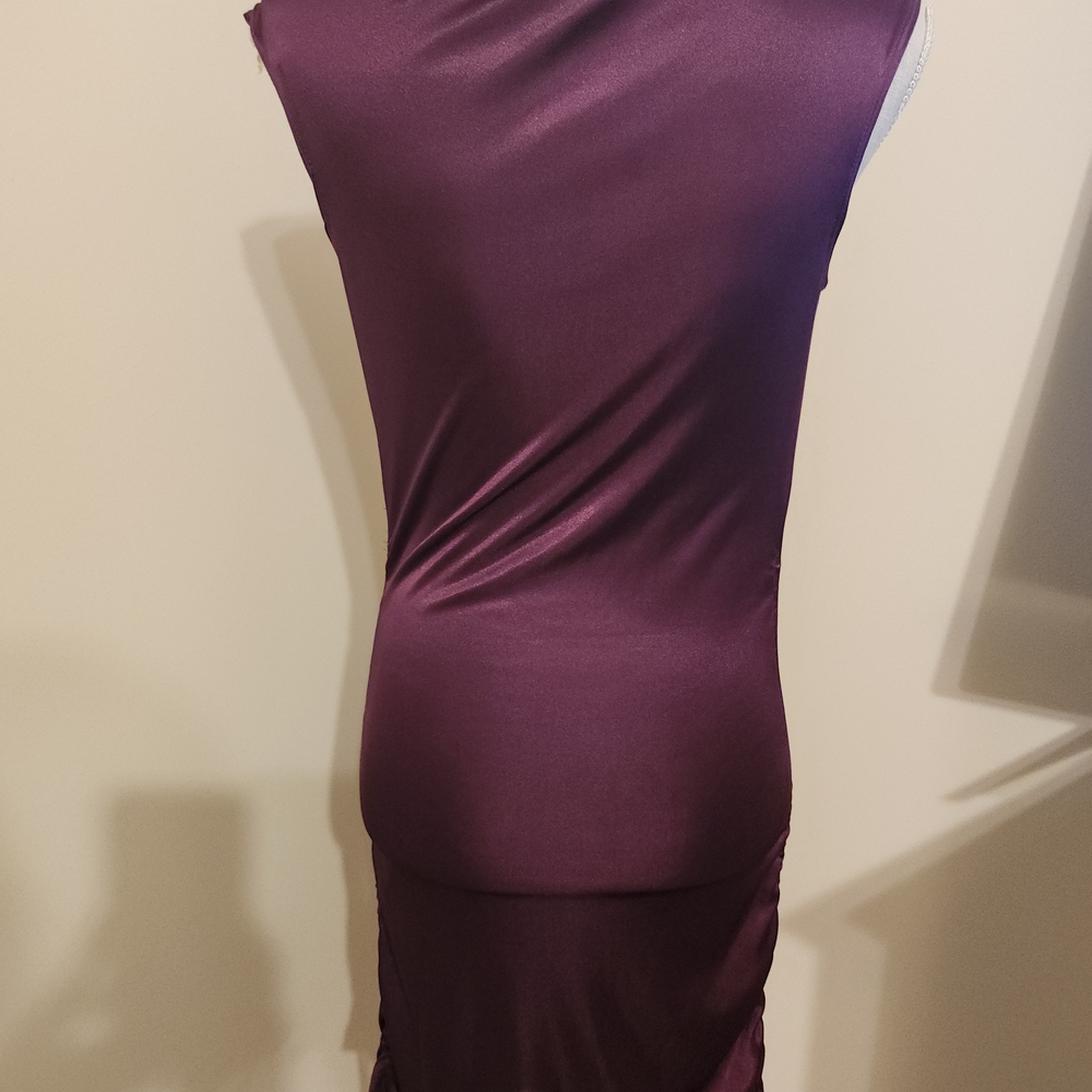 Charlotte Russe Satin Midi Dress in Rich Purple - Picture 3 of 3
